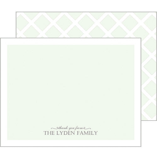Classic Green Thank You Flat Notecards