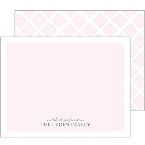 Baby Pink Thank You Flat Notecards