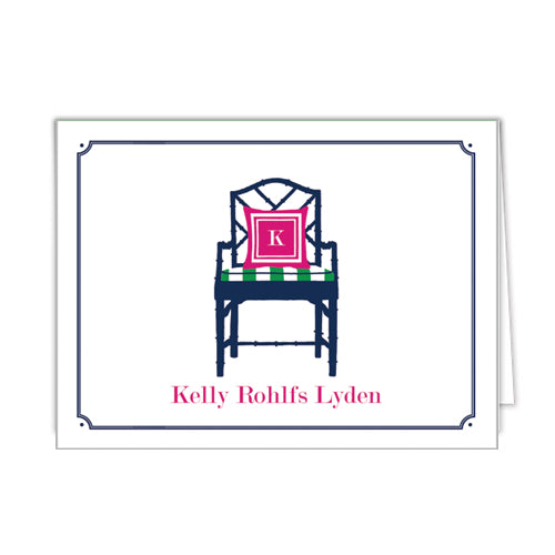 Bamboo Chair Personalized Folded Notecards