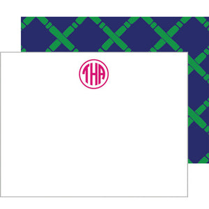 Bamboo Monogram Personalized Flat Notecards | More Color Options