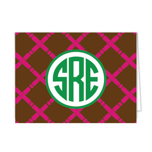 Bamboo Monogram Personalized Folded Notecards | More Color Options