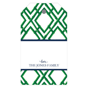 Bamboo Trellis Personalized Gift Tags | Green
