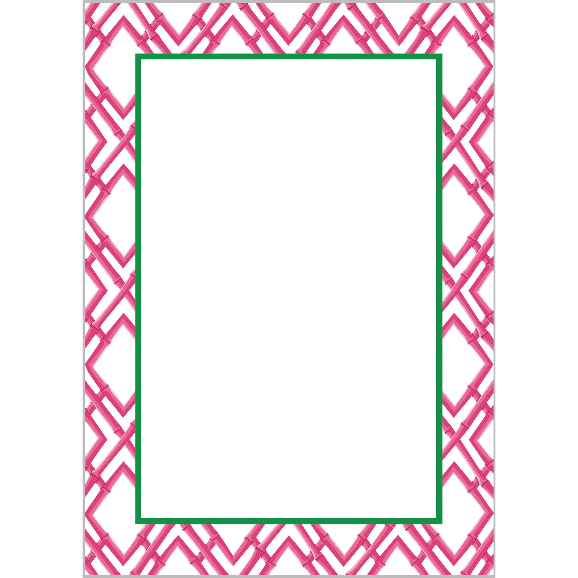 Stock Shoppe: 5x7 Bamboo Trellis Notepad | Hot Pink