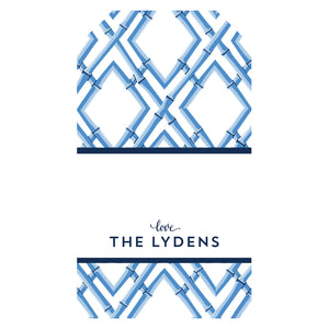 Bamboo Trellis Personalized Gift Tags | China Blue