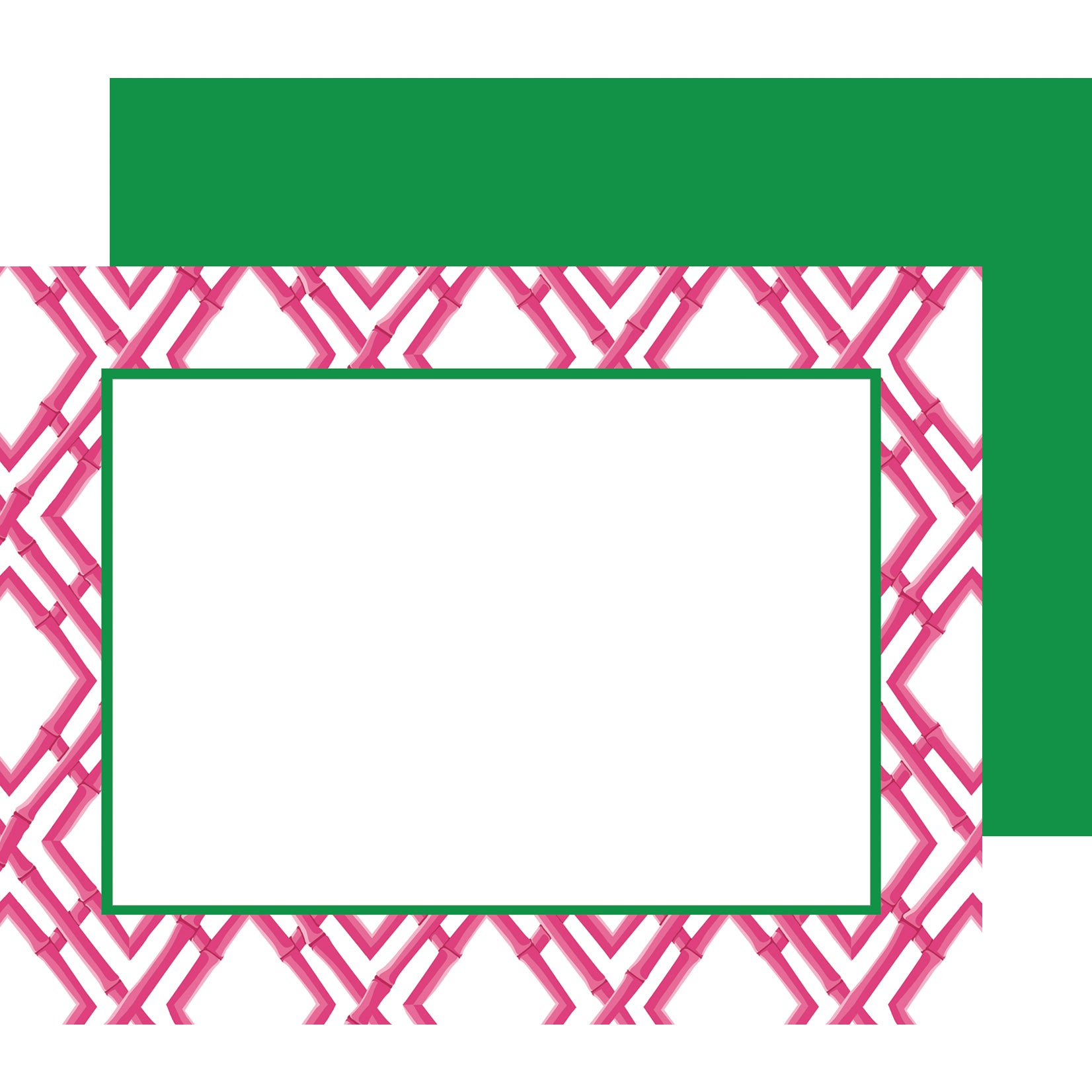 In Stock Flat Notecard Set of 10 | Hot Pink Bamboo Trellis