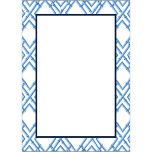 Stock Shoppe: 5x7 Bamboo Trellis Notepad | China Blue