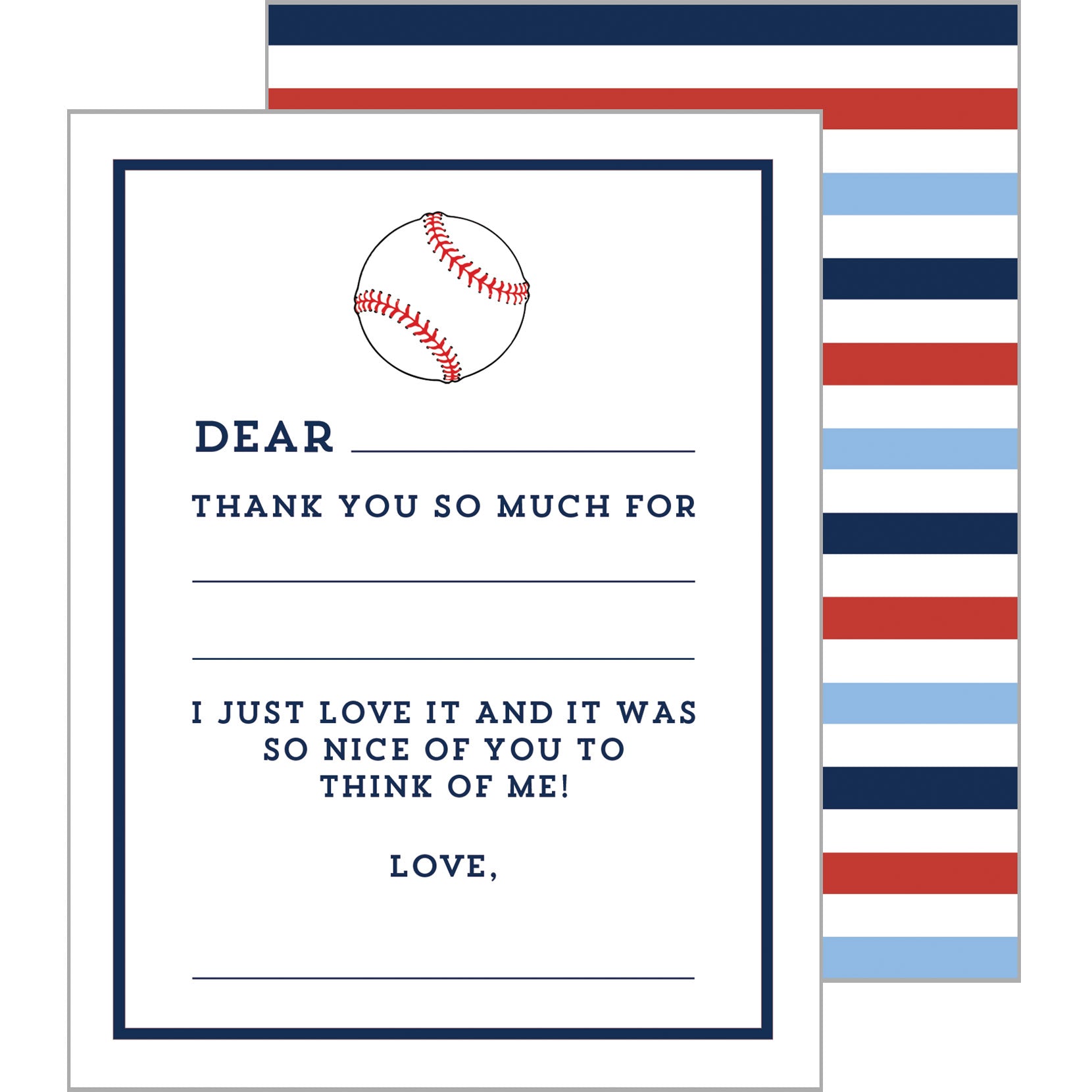 In Stock Fill In the Blank Flat Notecards | Baseball