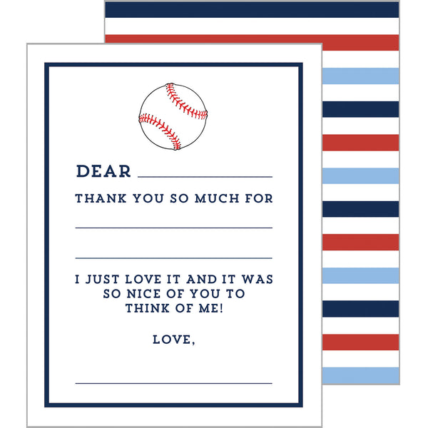 In Stock Fill In the Blank Flat Notecards | Baseball - WH Hostess ...