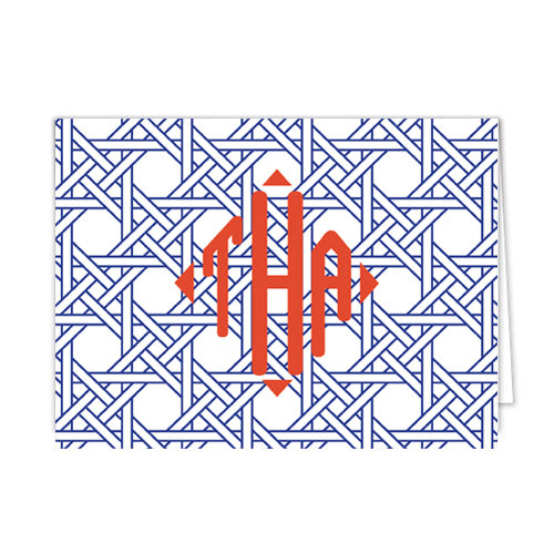 Basketweave Personalized Folded Notecards