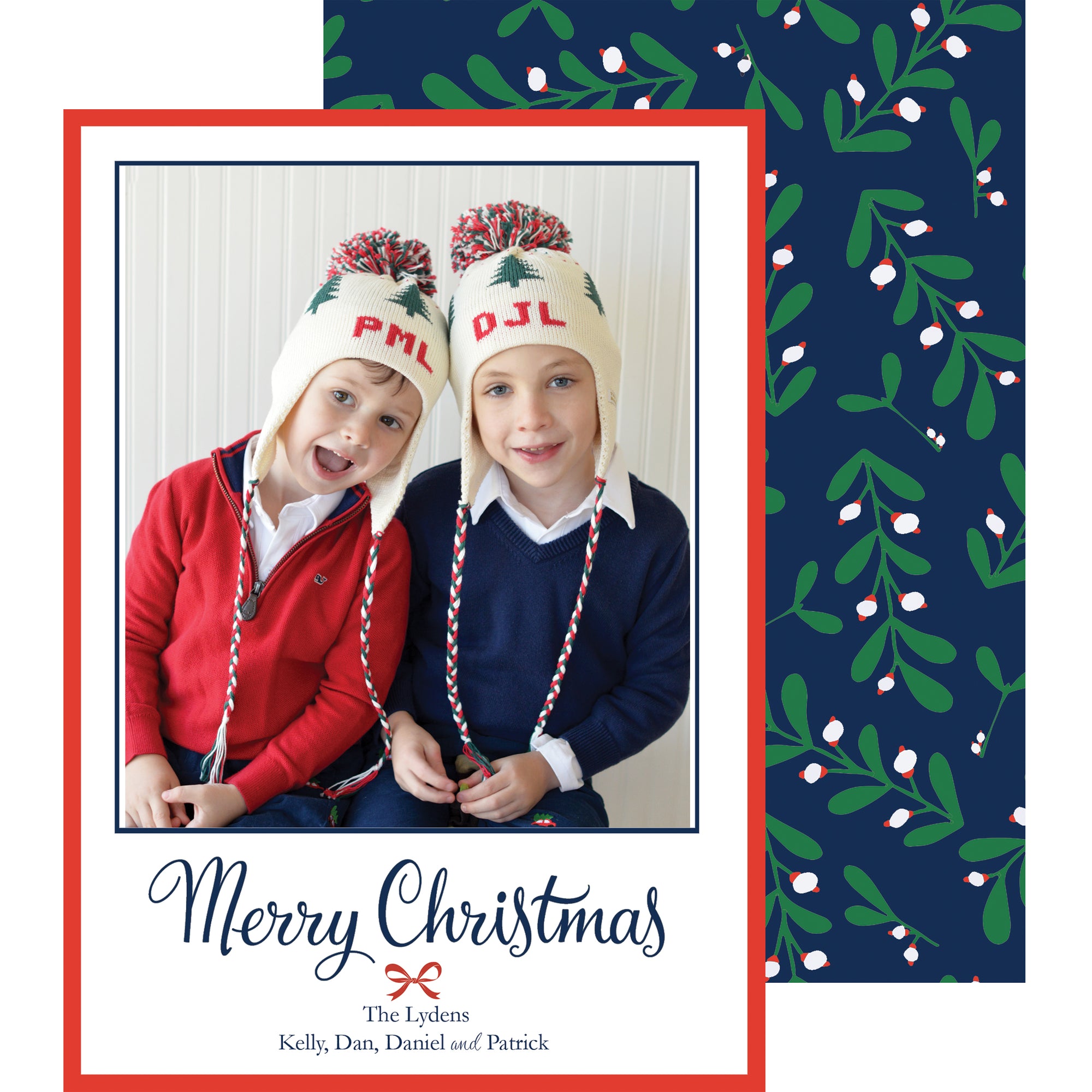 Berry Sprigs Vertical Holiday Photo Card