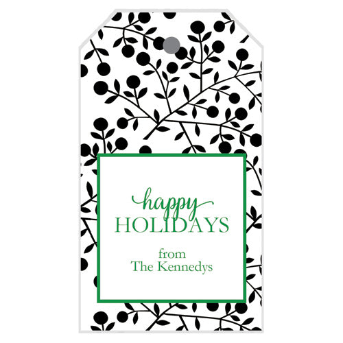 Black Berries Holiday Gift Tags