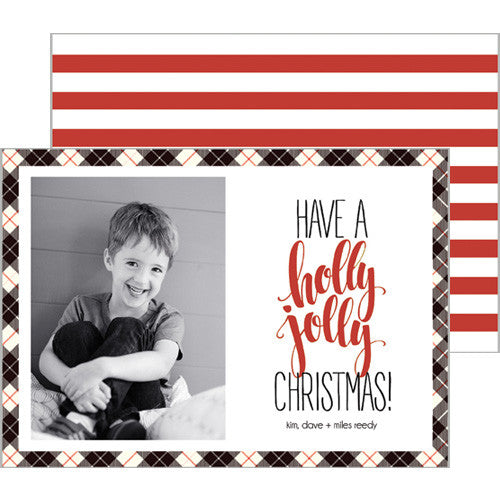 Black + Red Plaid Holiday Photo Card