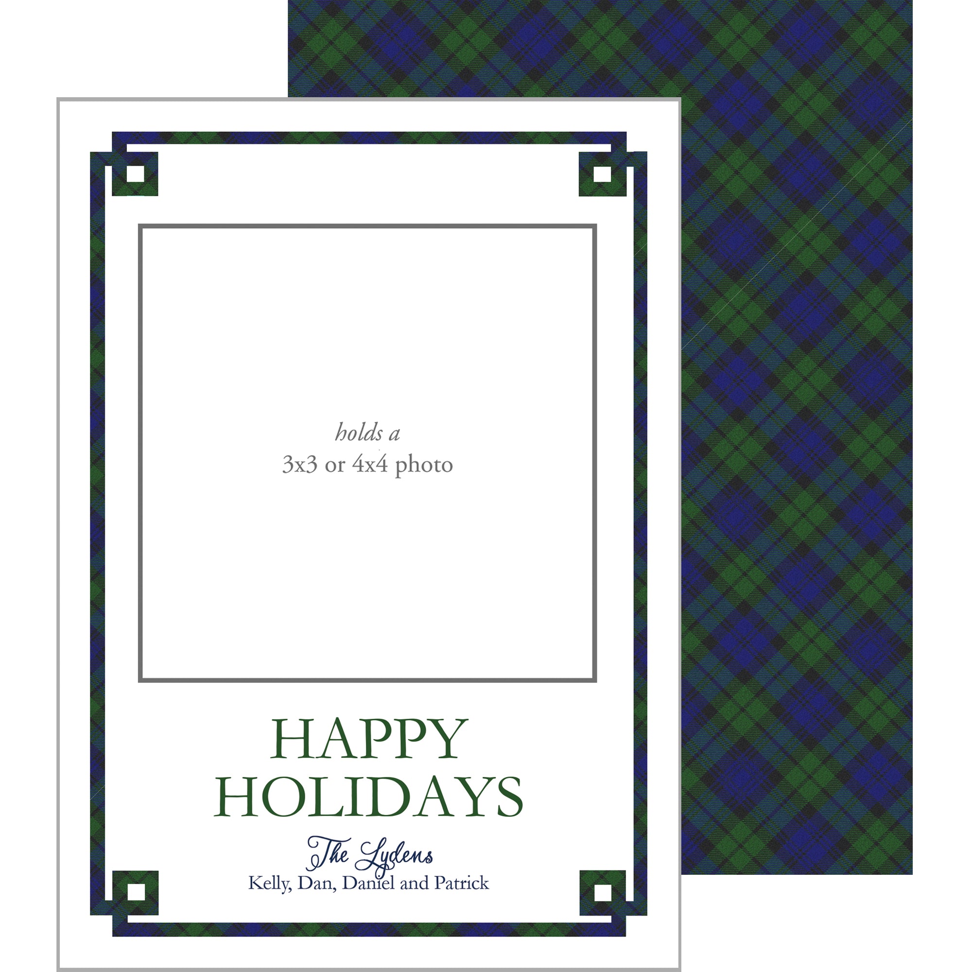 Photo Mount Holiday Photo Card | Black Watch Fretwork