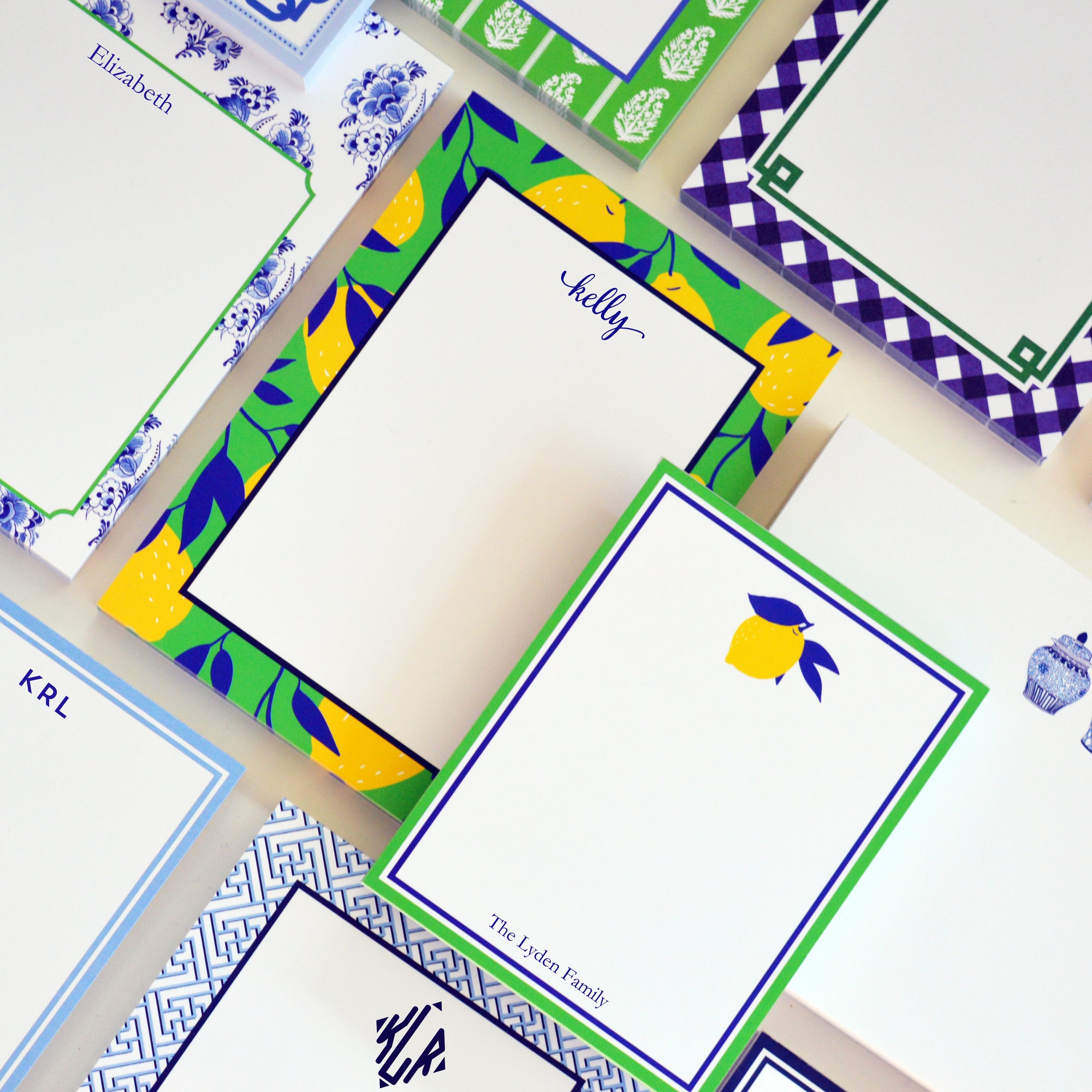 Lemon Block Print Personalized Notepad