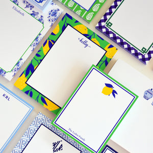 Lemon Block Print Personalized Notepad