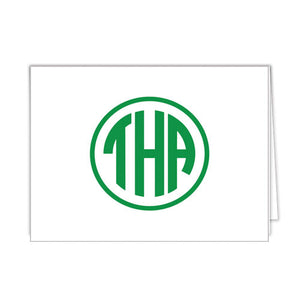 Block Monogram Personalized Folded Notecard - More Color Options