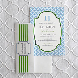 Preppy Blue Greek Key Party Invitation Wholesale