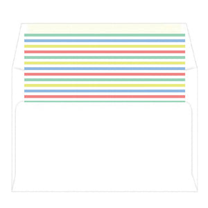 Blue Colorful Stripes A2 Birth Announcement Card