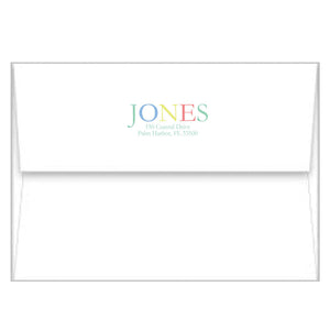 Blue Colorful Stripes A2 Birth Announcement Card