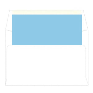 Blue + Chartreuse Greek Key Border Personalized Flat Notecards