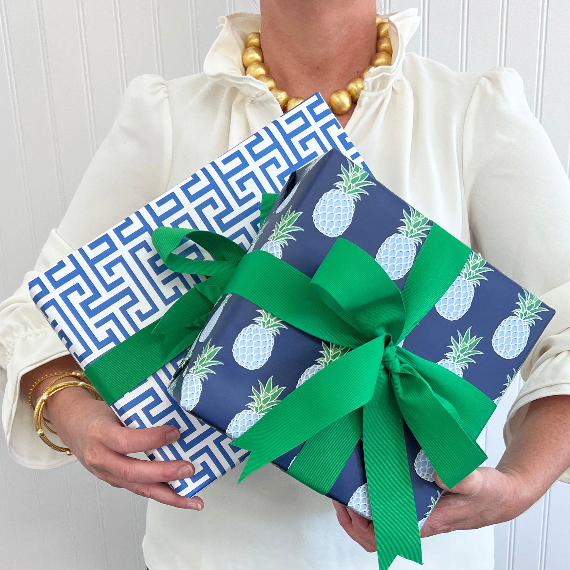 Stock Shoppe: Ming Pattern Gift Wrap Sheets | Blue