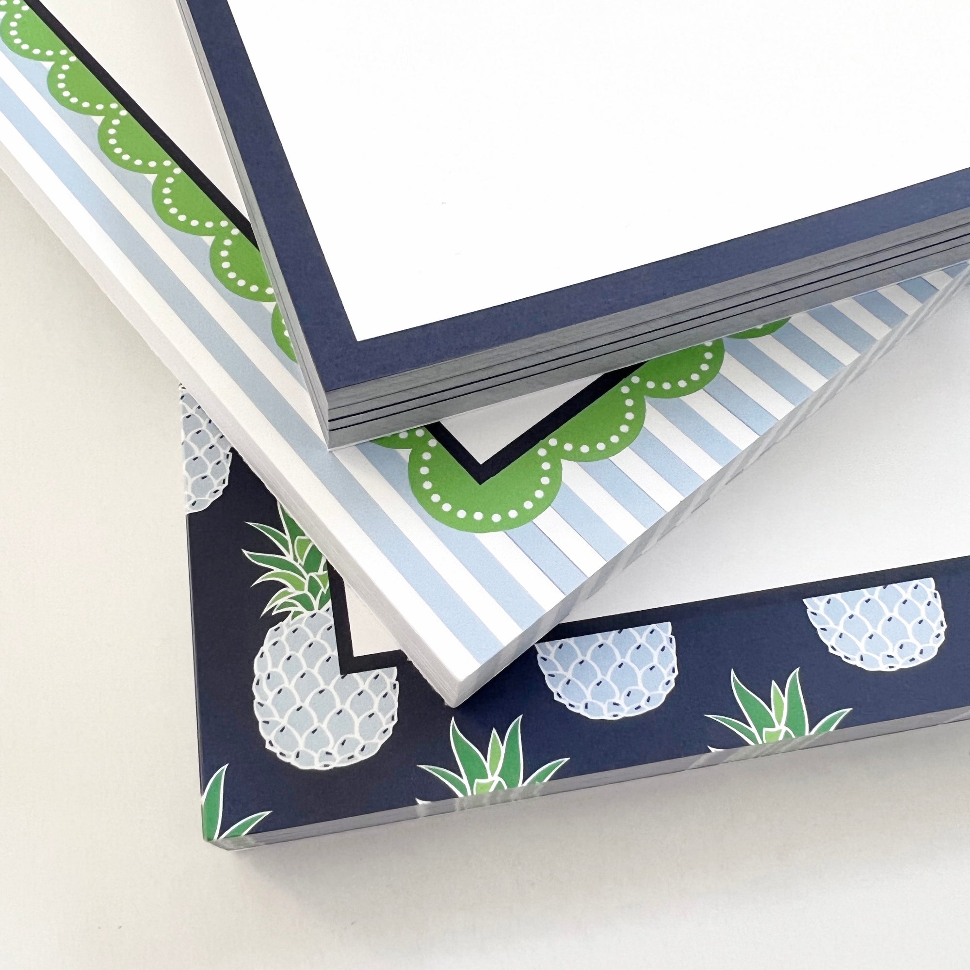 Blue Pineapple Pattern Personalized Notepad