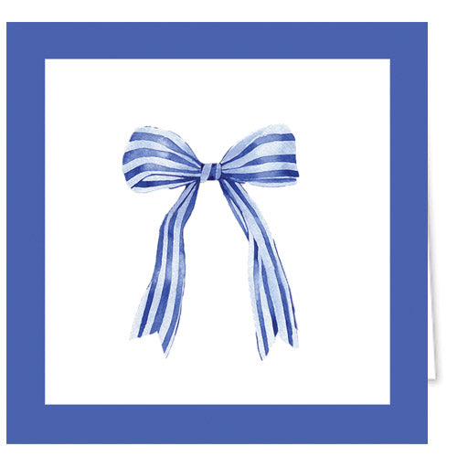 In Stock Gift Enclosure Cards + Envelopes | Striped Blue Bow