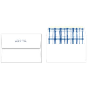 Watercolor Windowpane Vertical Holiday Photo Card | Blue