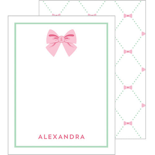 Bow Lattice Personalized Flat Notecards