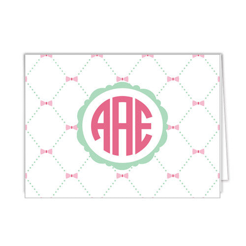 Bow Lattice Personalized Folded Notecards