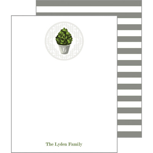 Boxwood Stripe Flat Notecard