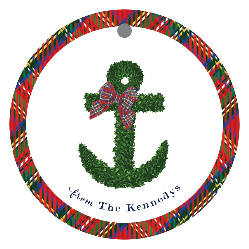 Boxwood Anchor Round Gift Tags