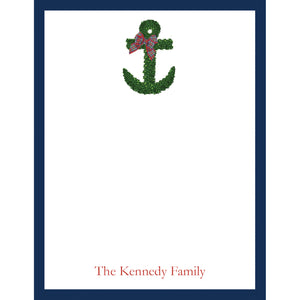 Boxwood Anchor Christmas Personalized Notepad