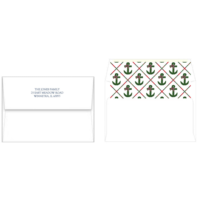 Boxwood Anchor Christmas Photo Card