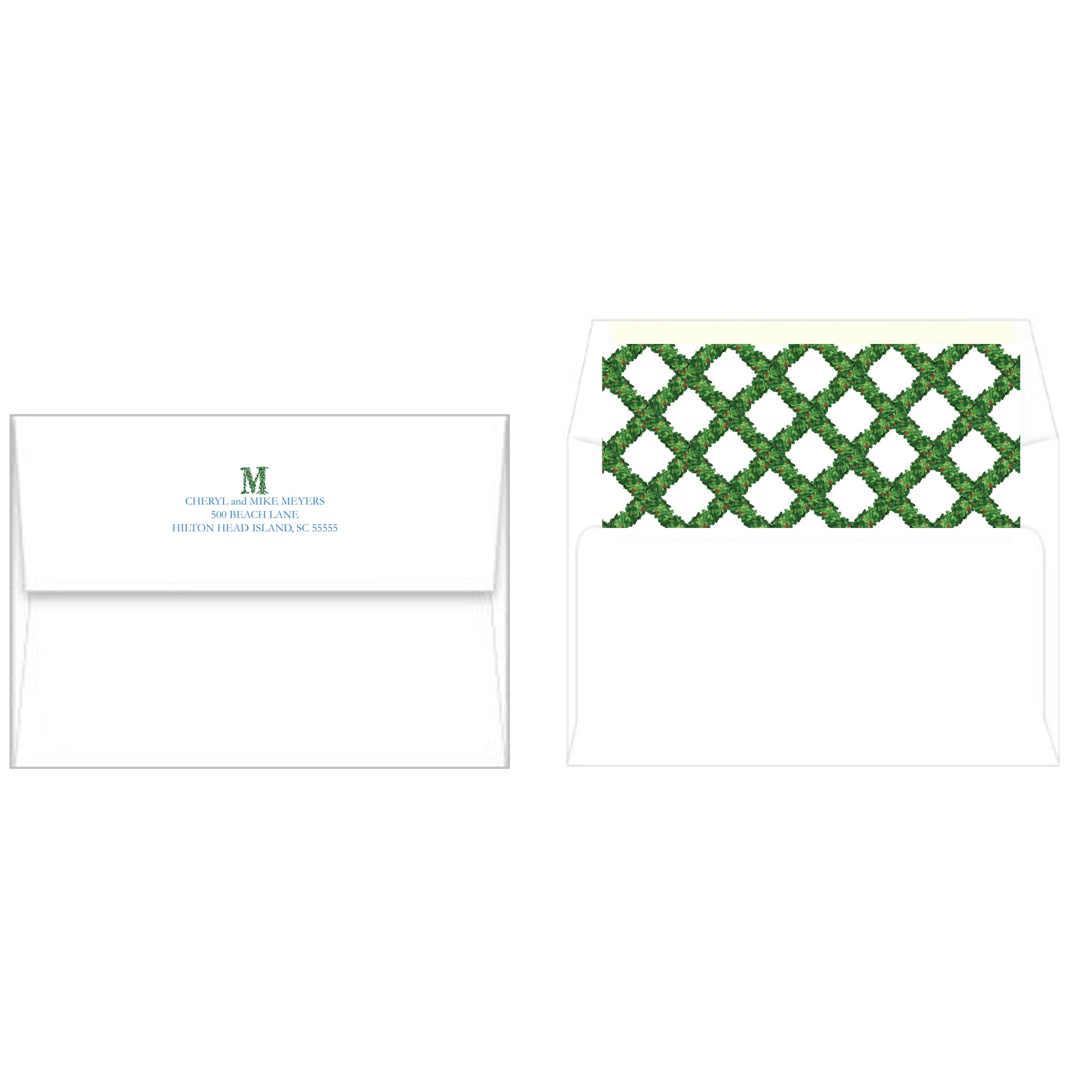 Boxwood Initial Vertical Holiday Photo Card