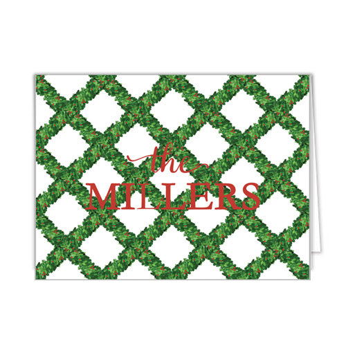 Boxwood Lattice Personalized Folded Notecards