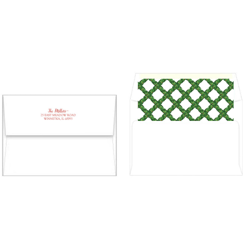 Photo Mount Holiday Photo Card | Boxwood Lattice Vertical