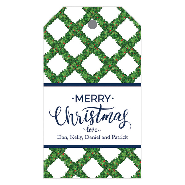 Christmas Garland Personalized Holiday Gift Tags - WH Hostess Social  Stationery