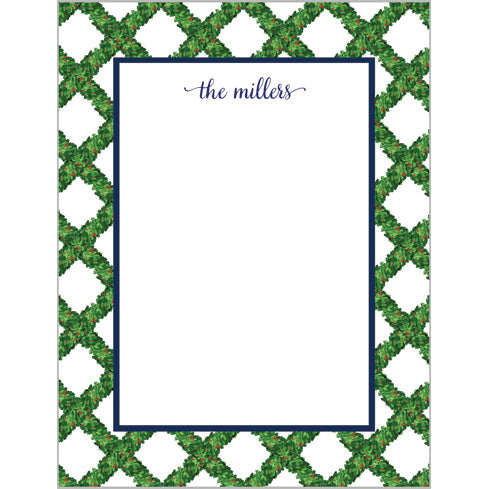 Boxwood Lattice Personalized Notepad