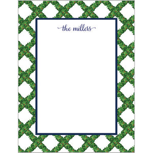 Boxwood Lattice Personalized Notepad