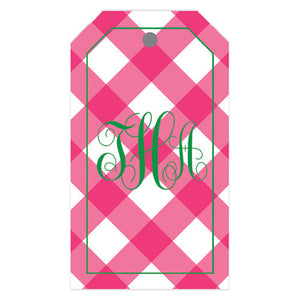 Buffalo Check Monogram Personalized Gift Tags | More Colors