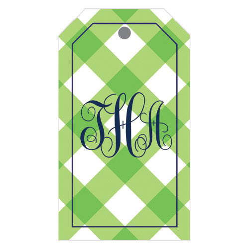 Buffalo Check Monogram Personalized Gift Tags | More Colors