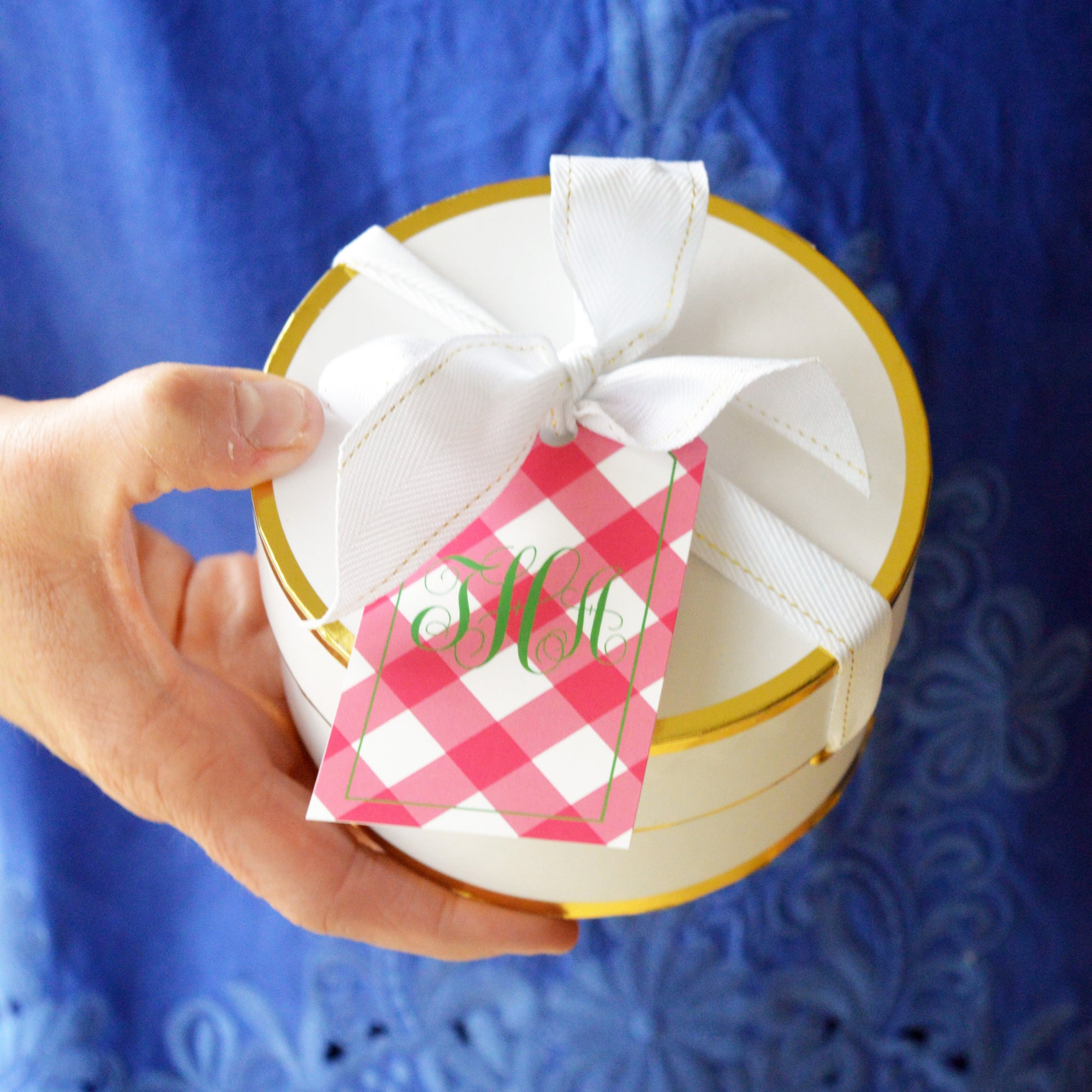 Buffalo Check Monogram Personalized Gift Tags | More Colors