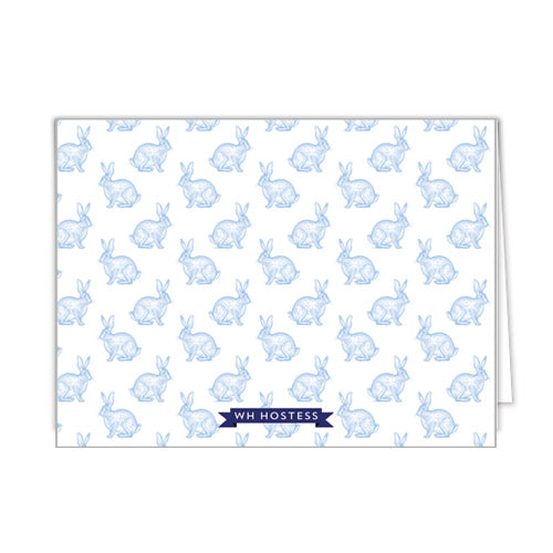 Blue Bunny Personalized Folded Notecards