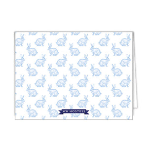 Blue Bunny Personalized Folded Notecards