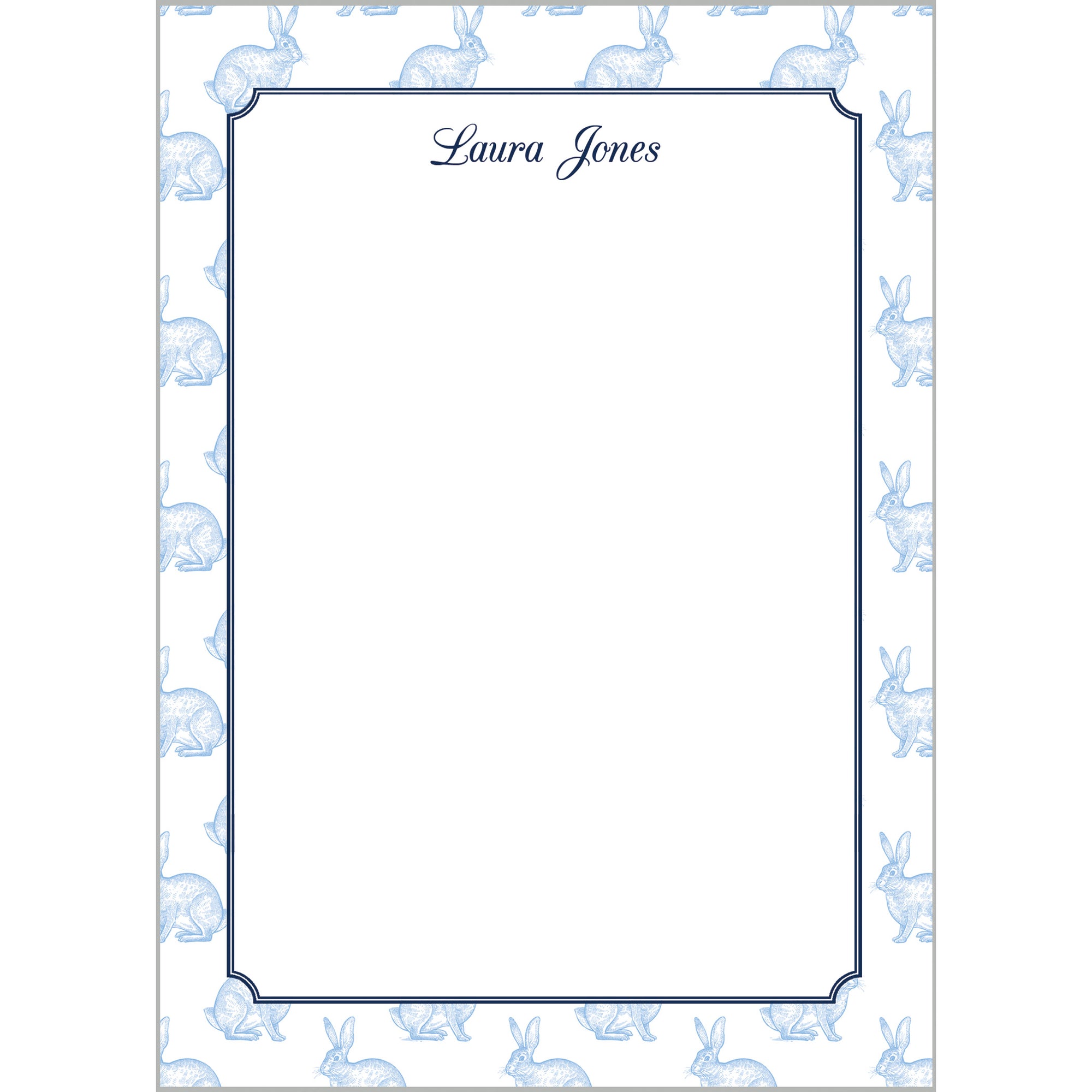 Wholesale Blue Bunny Pattern Personalized Notepad