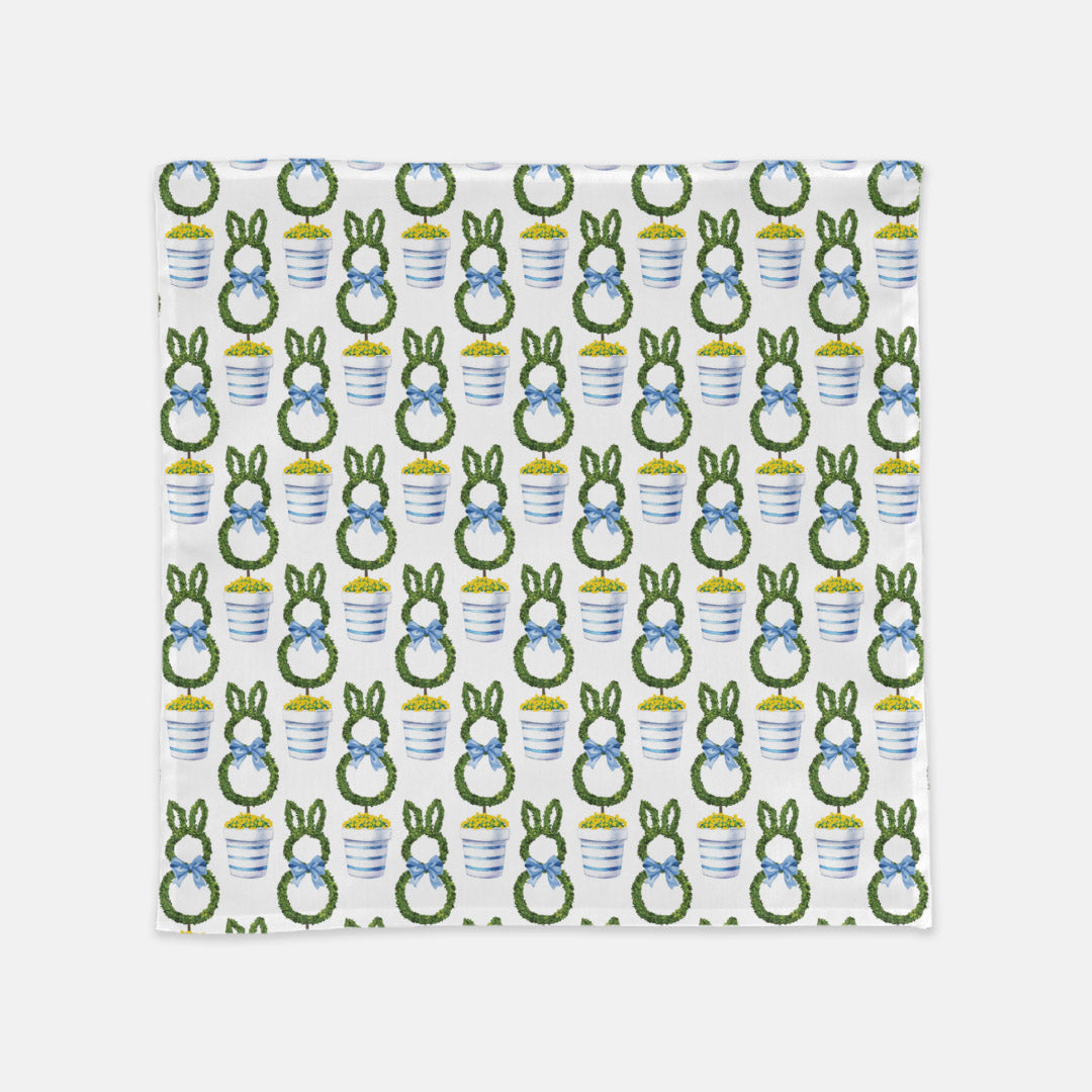 20"x20" Dinner Napkin Set of 4 | Bunny Topiary