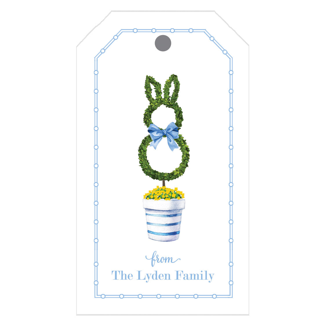 Bunny Topiary Tree Personalized Gift Tags