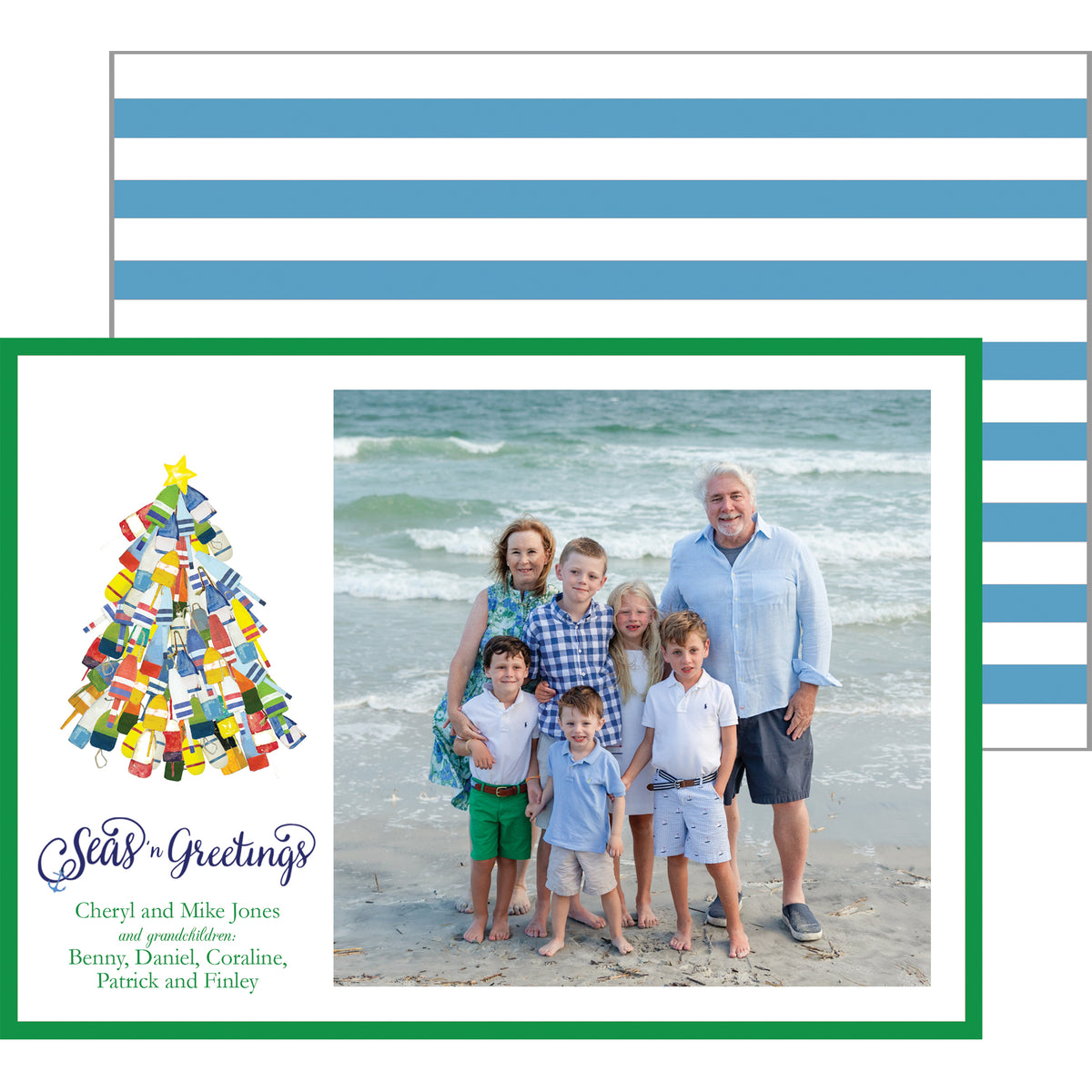 Colorful Buoys Christmas Tree Holiday Photo Card - WH Hostess Social ...