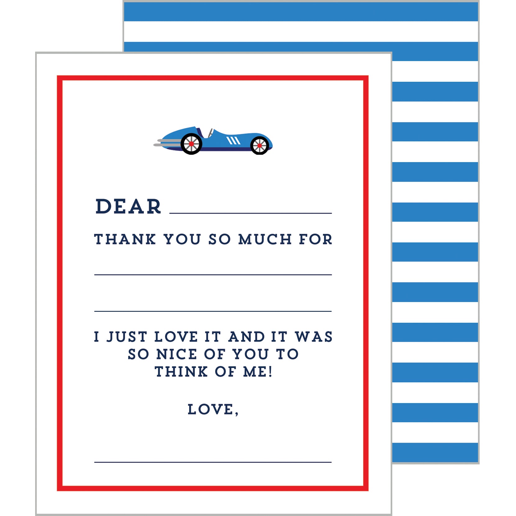 In Stock Fill In the Blank Flat Notecards | Vintage Car
